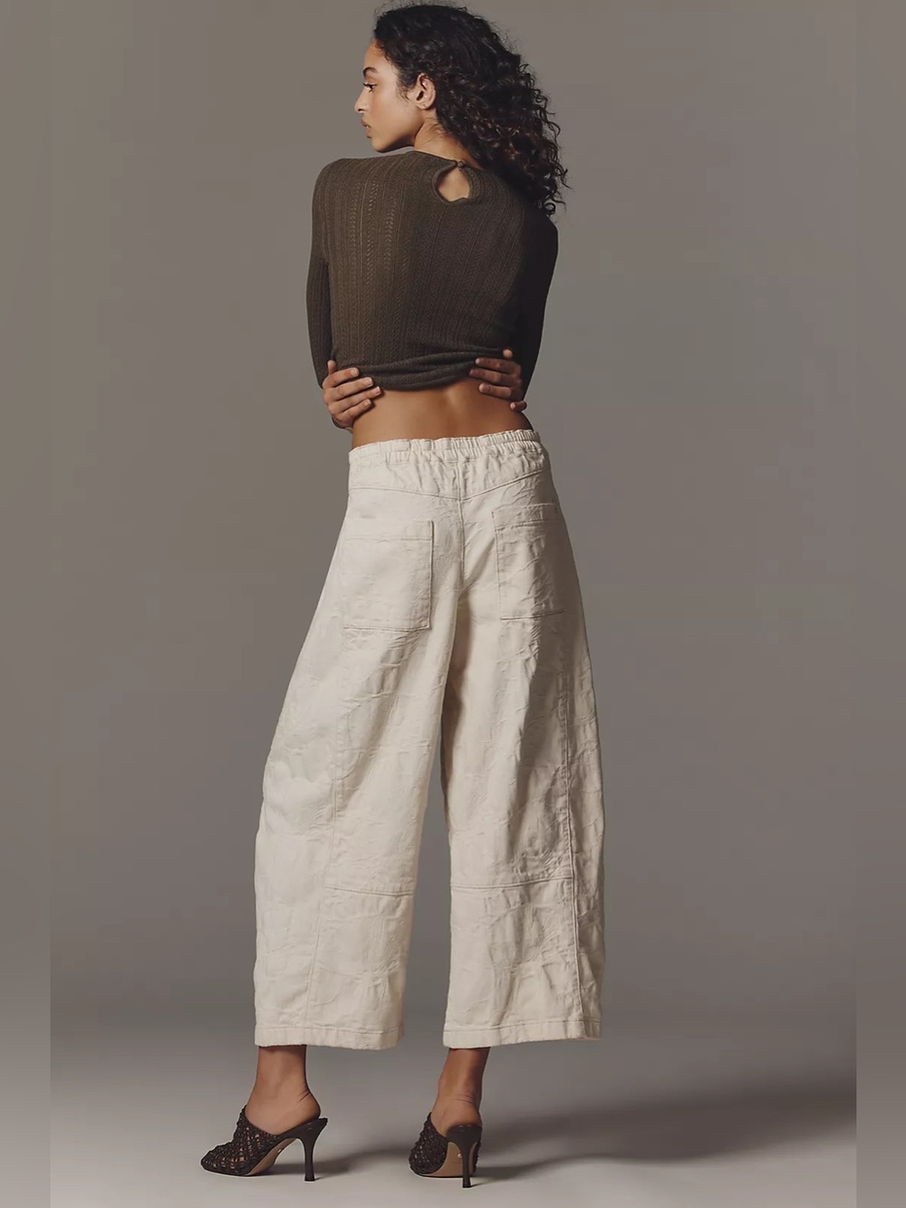 NWT Anthropologie The Izzie Relaxed Pull-On Barrel Pants by Pilcro Jacquard - Picture 5 of 8